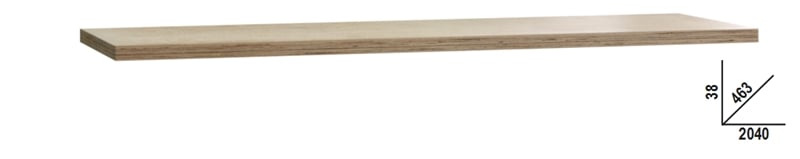 Multi-Ply Wood Worktop 2040x463x38mm for Workbench - BetaC45PRO C45PW/3-2,0MT