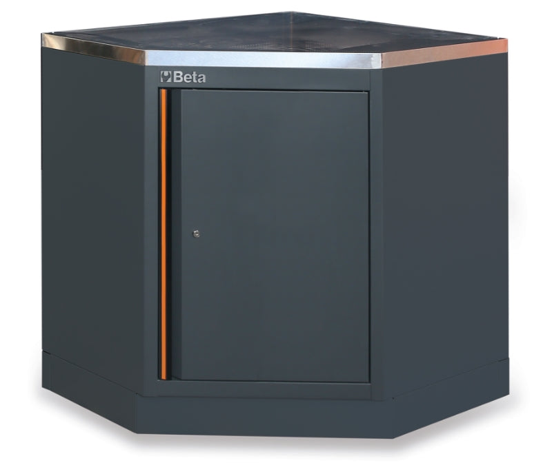 Lower Corner Module with Stainless Steel Worktop and Storage for Workshop - BetaC45PRO C45PRO CAI/X