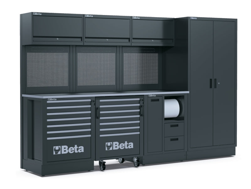 Workshop Equipment Combination RSC50 with 2.240mm Worktop, Drawers, Roller Cab, and Tool Panels - BetaRSC50 RSC50 F