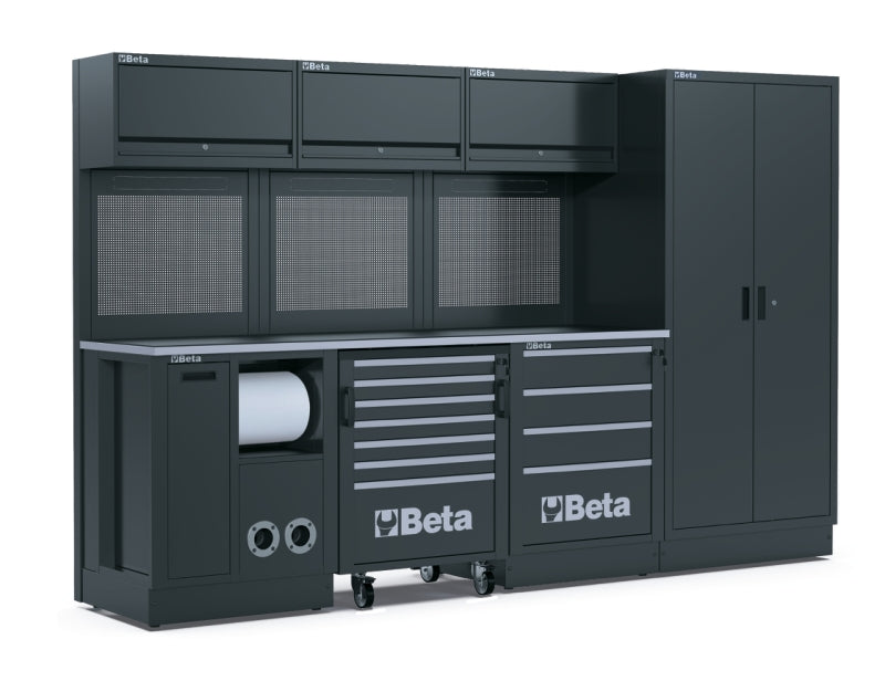 Workshop Equipment Combination RSC50 with 2.240mm Worktop, Drawers, Roller Cab, and Tool Panels - BetaRSC50 RSC50 G