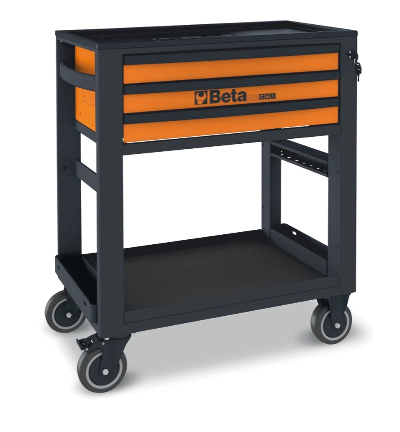 Service Tool Trolley with 3 Drawers, ABS Worktop, 4 Castors 125mm, 400kg Load Capacity - Beta Tools RSC51-FO