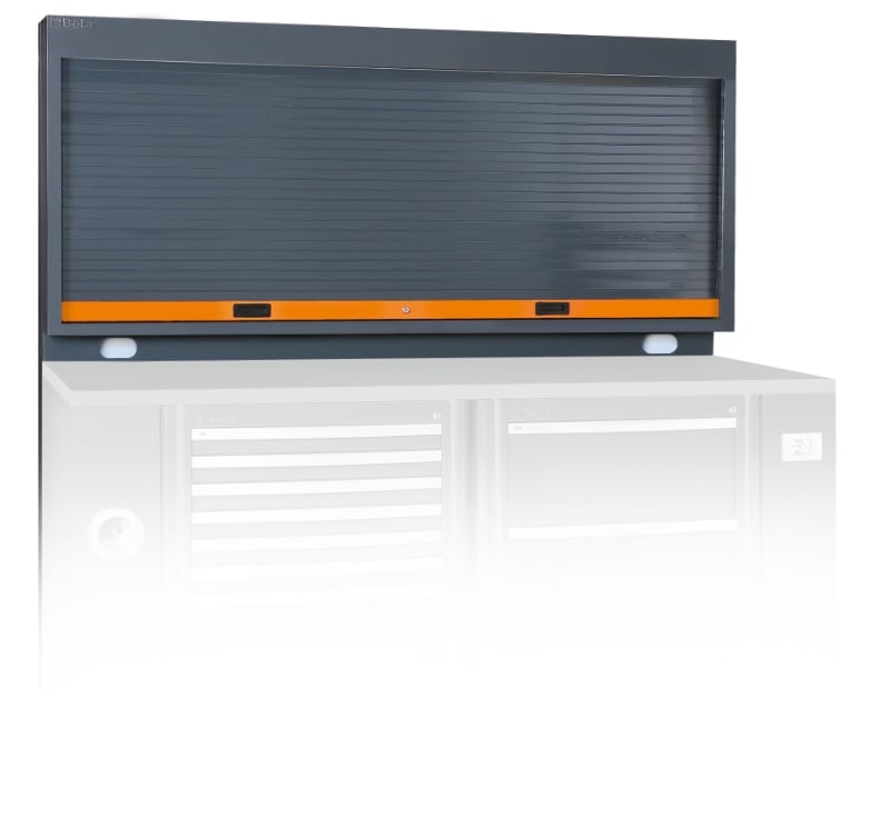 Tool Wall System with Lockable Adjustable Shutter, Perforated Panel, 50-Hook Kit, Power Socket Accommodation, Fits 2m Workbench - BetaRSC55 C55PSE-G