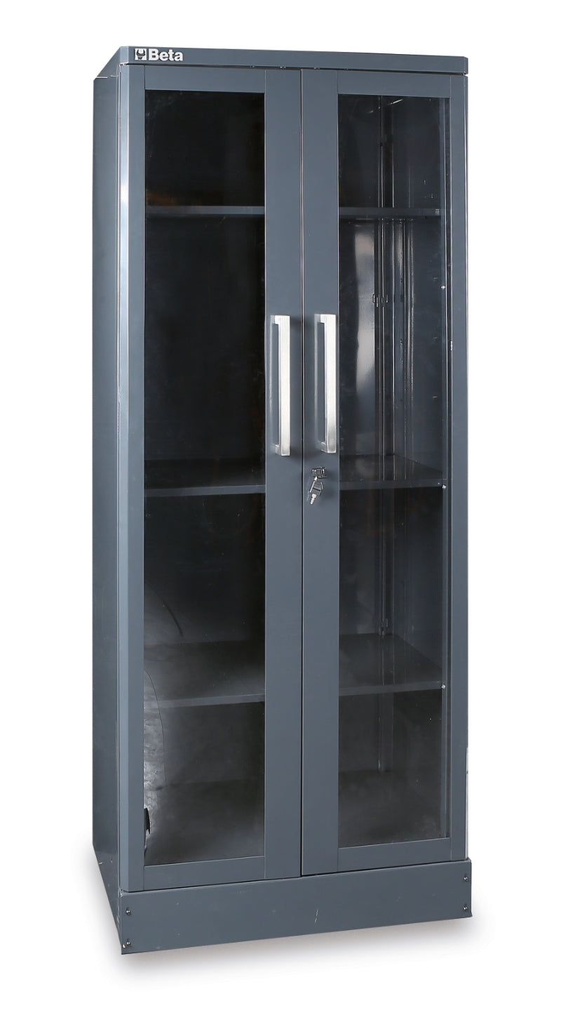 Tool Cabinet with Two Clear Polycarbonate Doors, 1798x797x403mm, Adjustable Shelves, Lockable - BetaRSC55 C55AT2