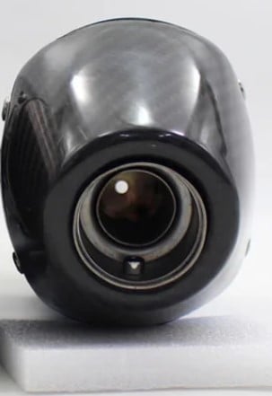 UNIVERSAL 4-STROKE EXHAUST MUFFLER 51mm ID BORE ALUMINIUM BLUE CARBON CAP