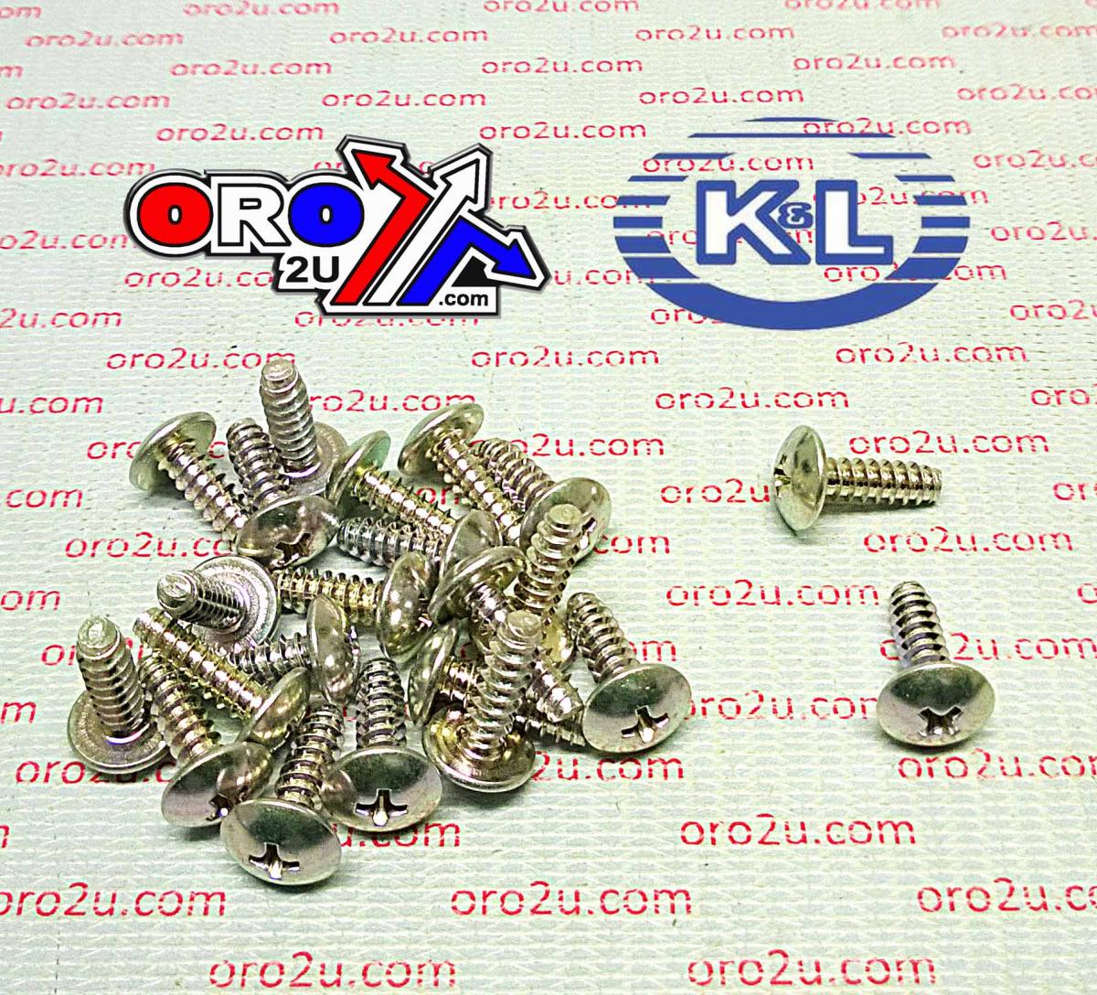 OEM SELF TAPPING SCREWS 5x16 (25PK), SILVER, HONDA, KAWASAKI, YAM, SUZ, 93903-25310, 92172-0482, 03541-0516A, 97702-50016-00