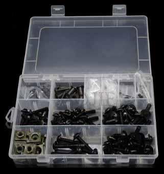 FAIRING BOLT KIT 202pcs. BLACK Honda, CBR1100XX CBR1100 CBR 1100 1100XX 1997-2007 Body Fairing Bolt Screw Fastener-Fixatio, Blackbird