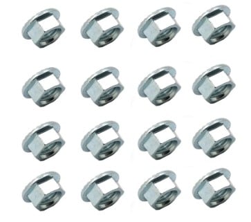 M10 x 1.25mm FLANGE NUT PACK OF 16 HIGH TENSILE FORGED