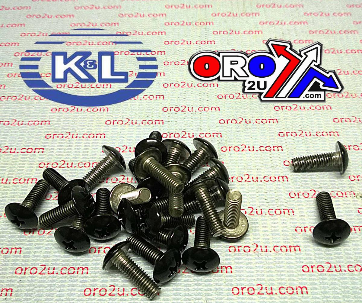 ROUND TOP PHILLIPS SCREW 5x16, ZX TYPE, BLACK 5 x 16mm (25PK), ROAD TOOLS 33-8320