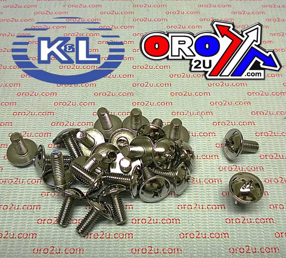 CHROME OVAL HEAD PHILLIPS 6x12 PACK 25, KAWASAK 33-7857, TOOLS ROAD