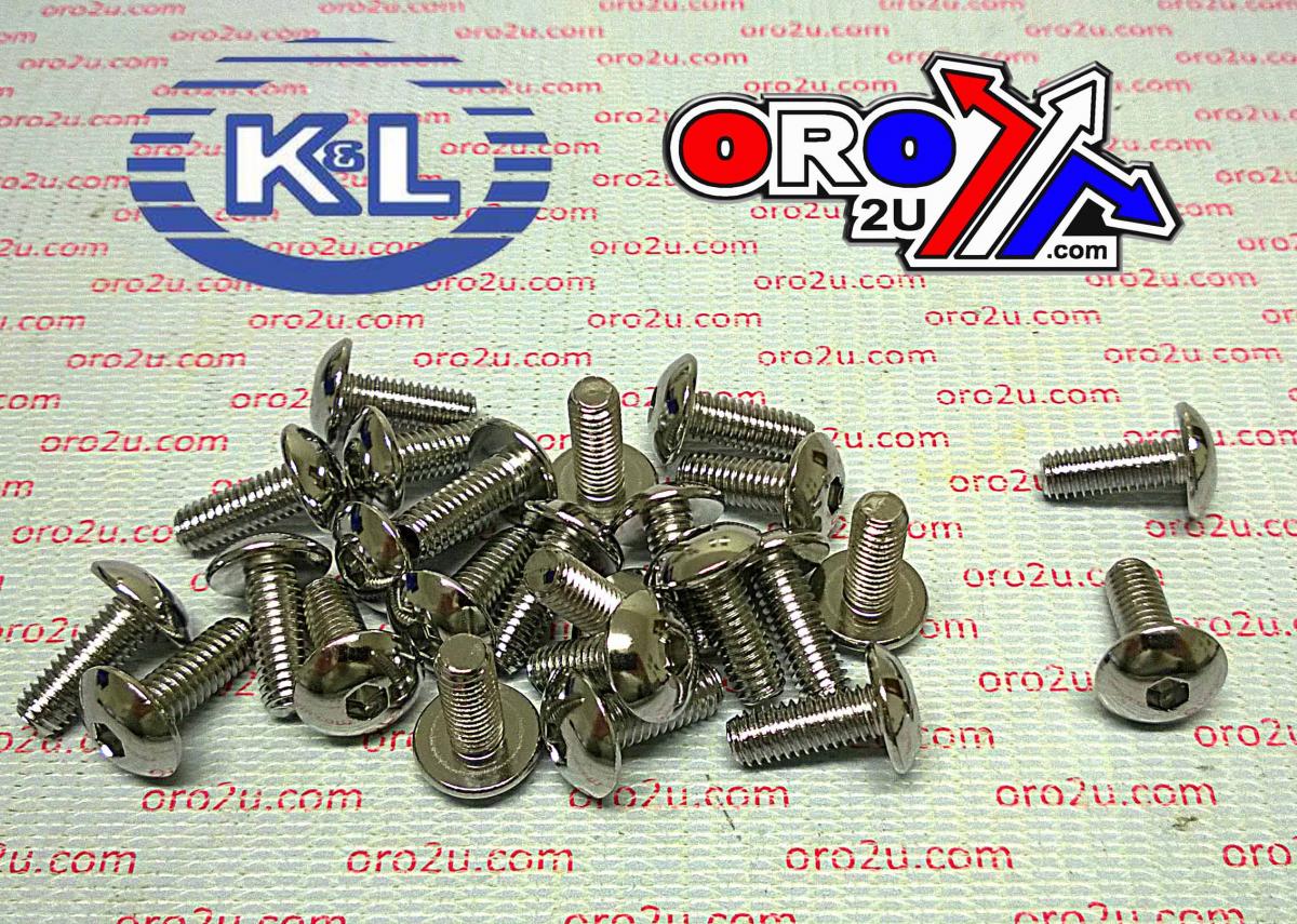 CHROME ALLEN OVAL HEAD 6x16 PACK/25, SUZUKI 4mm Key 33-7868, TOOLS ROAD