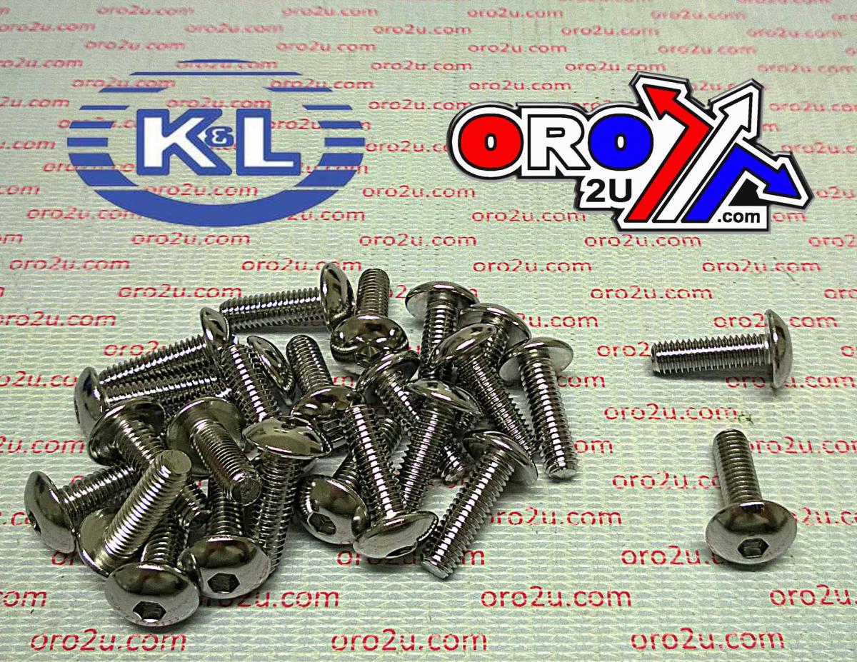 CHROME ALLEN OVAL HEAD 6x20, SUZUKI 4mm Key 33-7869, ROAD TOOLS