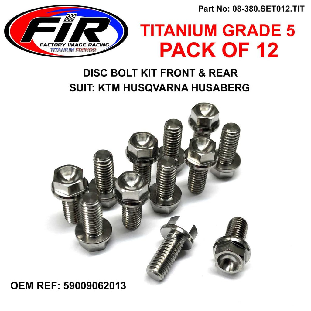 BOLT DISC TITANIUM FRONT & REAR, / PACK OF 12, KTM OEM REF:59009062013 2001>2020