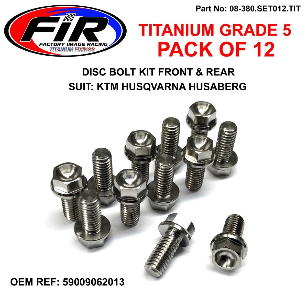 BOLT DISC TITANIUM FRONT & REAR, / PACK OF 12, KTM OEM REF:59009062013 2001>2020