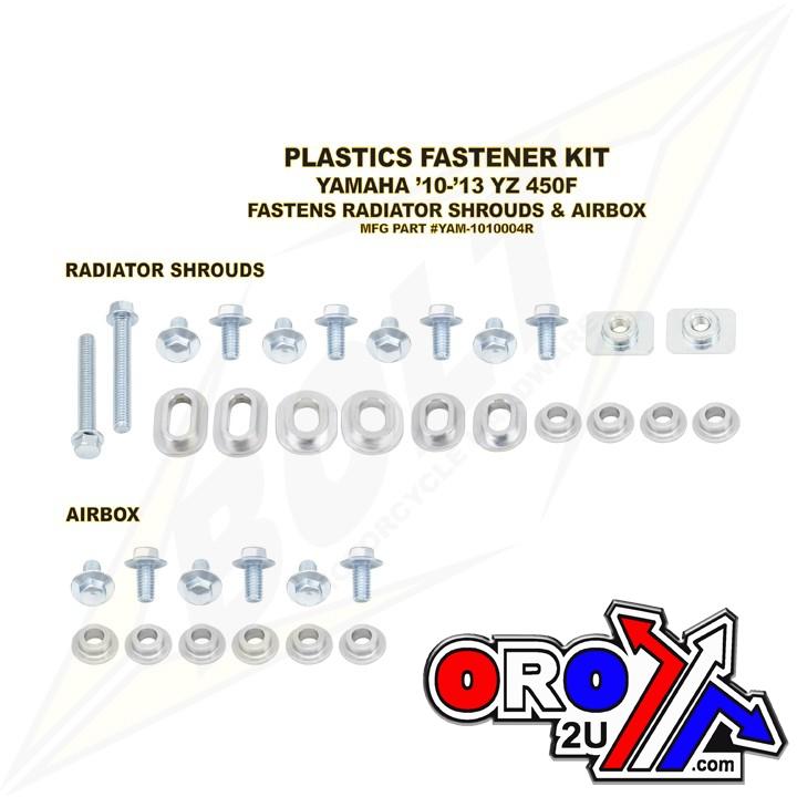 PLASTIC BOLT KIT YZF450 10-13, BOLT HARDWARE YAM-1010004R