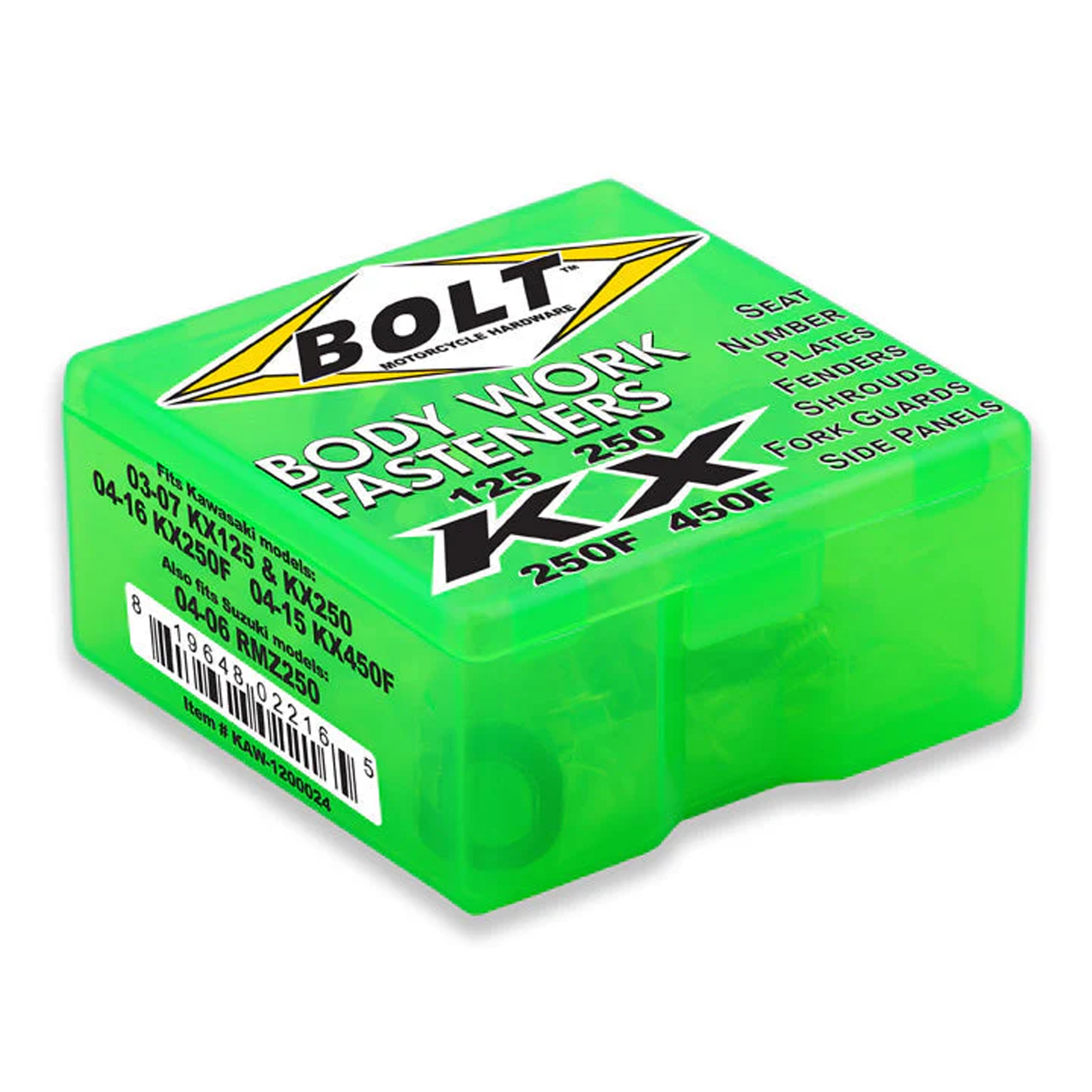 PLASTIC BOLT KIT KX/KXF 450, BOLT HARDWARE KAW-1200024