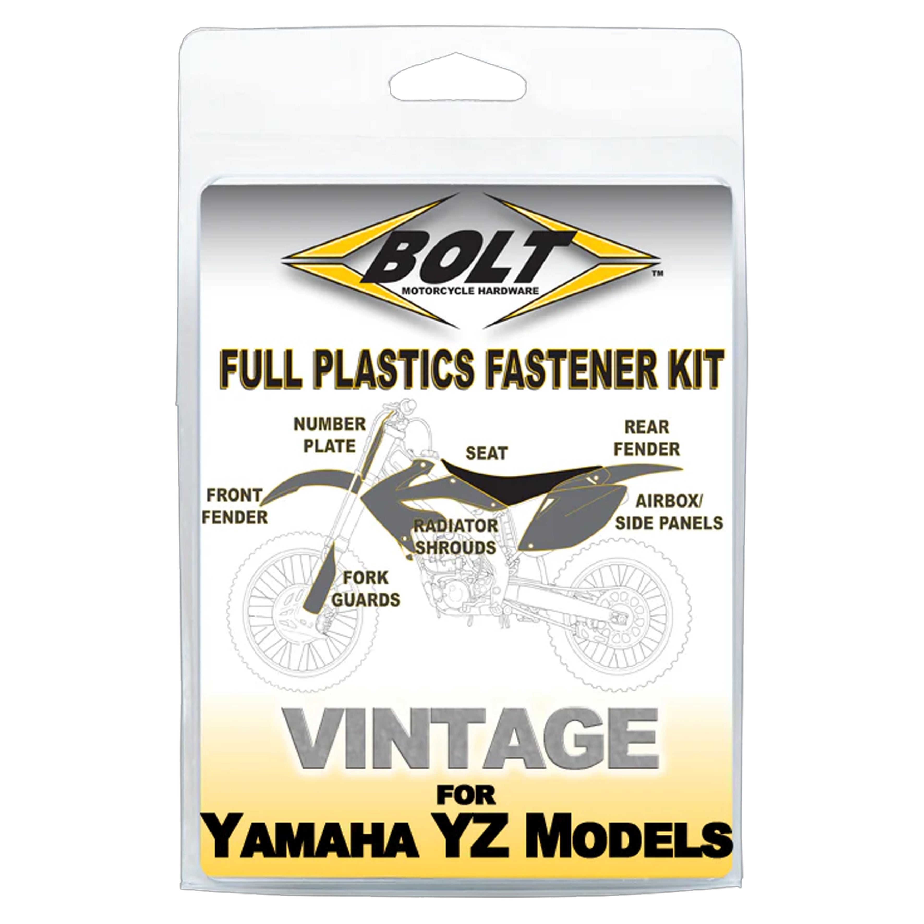 PLASTIC BOLT KIT YZ 125/250 96-01, BOLT HARDWARE YAM-9601104