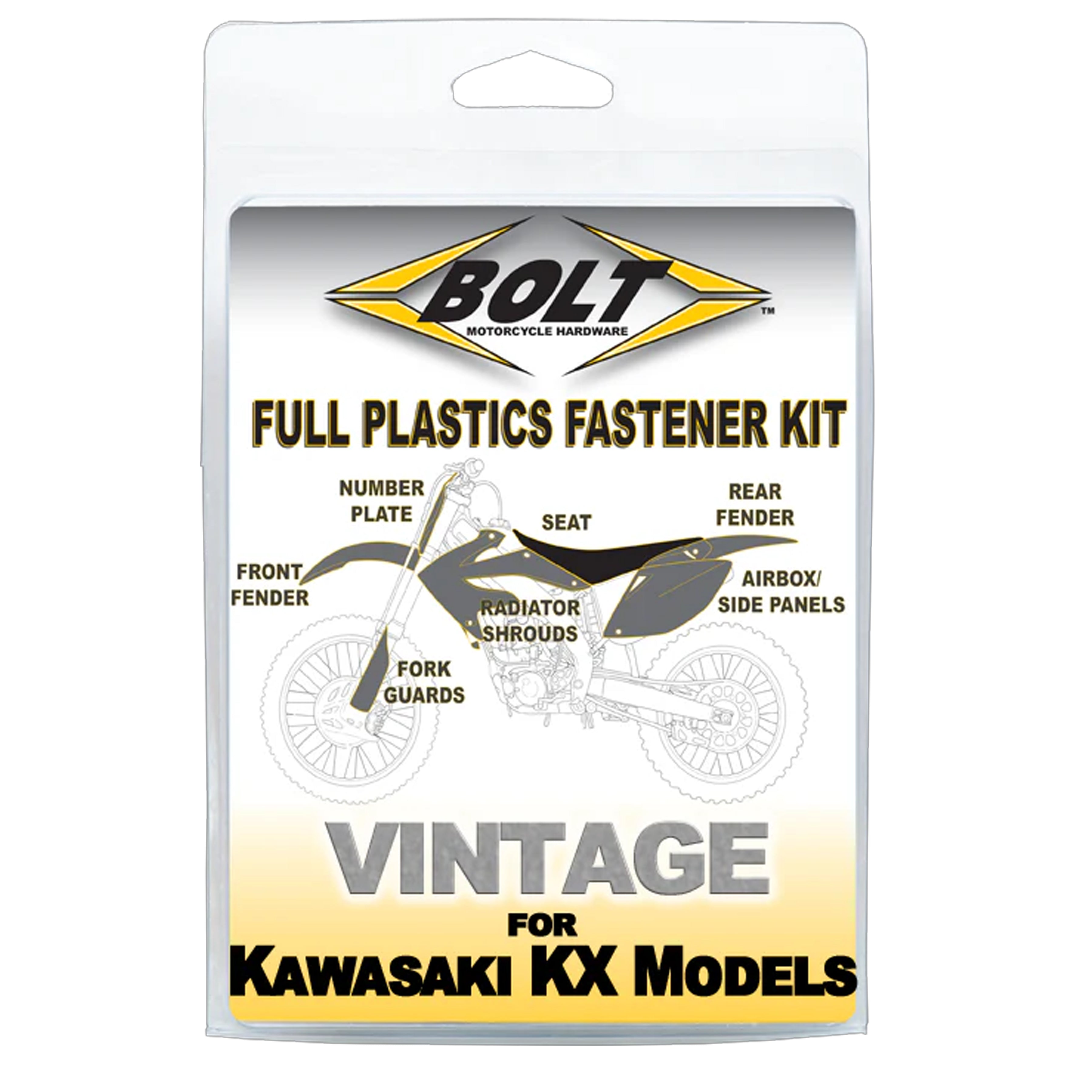 PLASTIC BOLT KIT KX 125/250/500, BOLT HARDWARE KAW-8804101