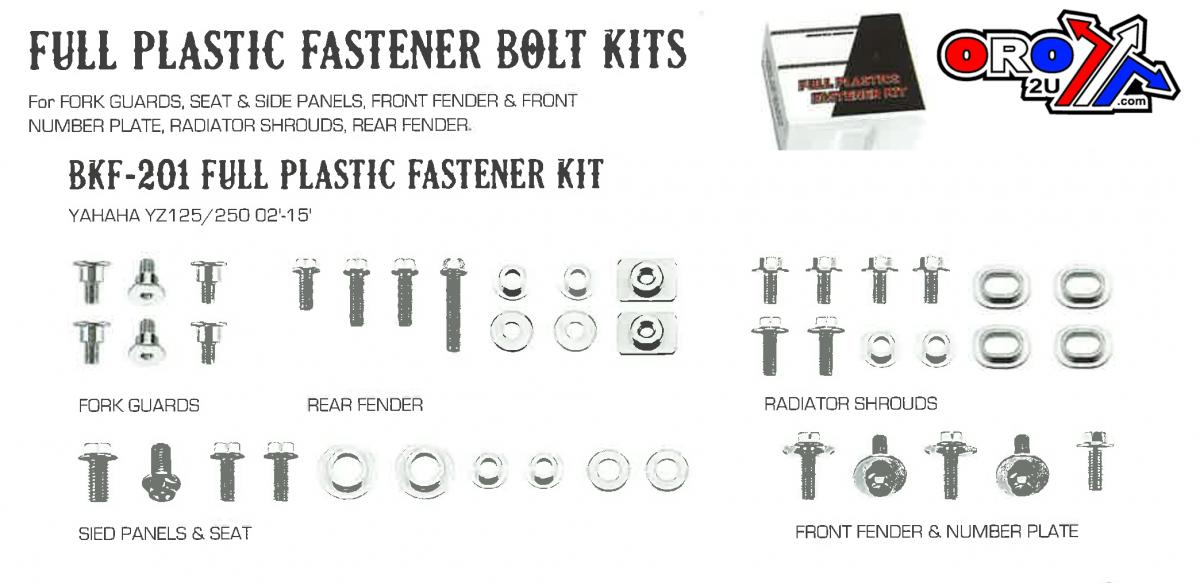 PLASTIC BOLT KIT YAMAHA STYLE, FULL PLASTIC FASTENER KIT