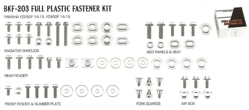 PLASTIC BOLT KIT YAMAHA STYLE, FULL PLASTIC FASTENER KIT