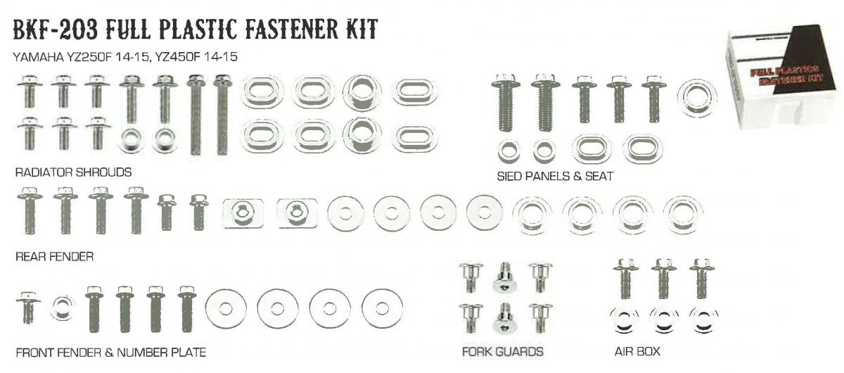 PLASTIC BOLT KIT YAMAHA STYLE, FULL PLASTIC FASTENER KIT