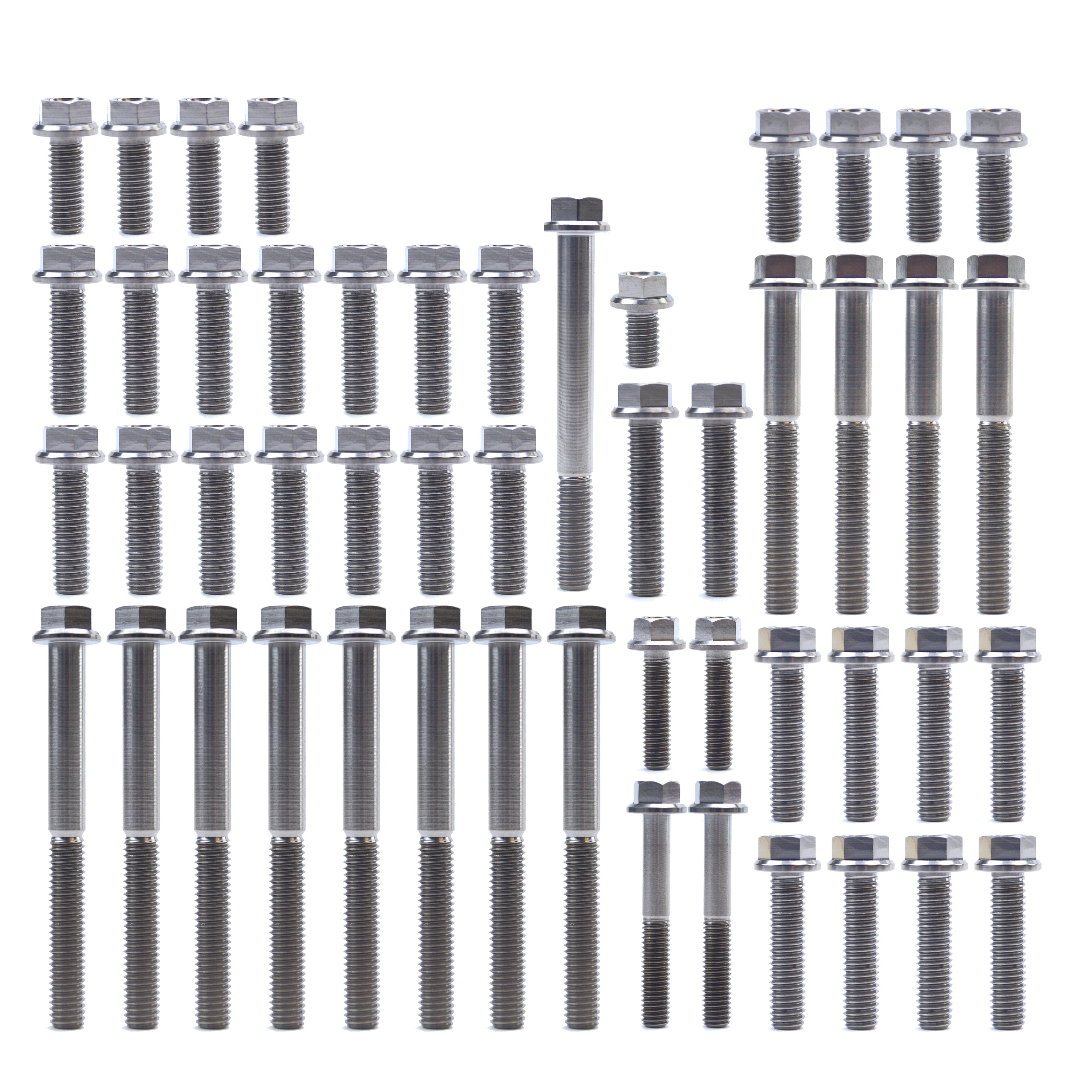 ENGINE BOLT KIT KX 500 87-04, KIT SIZE 46 BOLTS !!! MADE TO ORDER !!! TITANIUM BOLT KIT