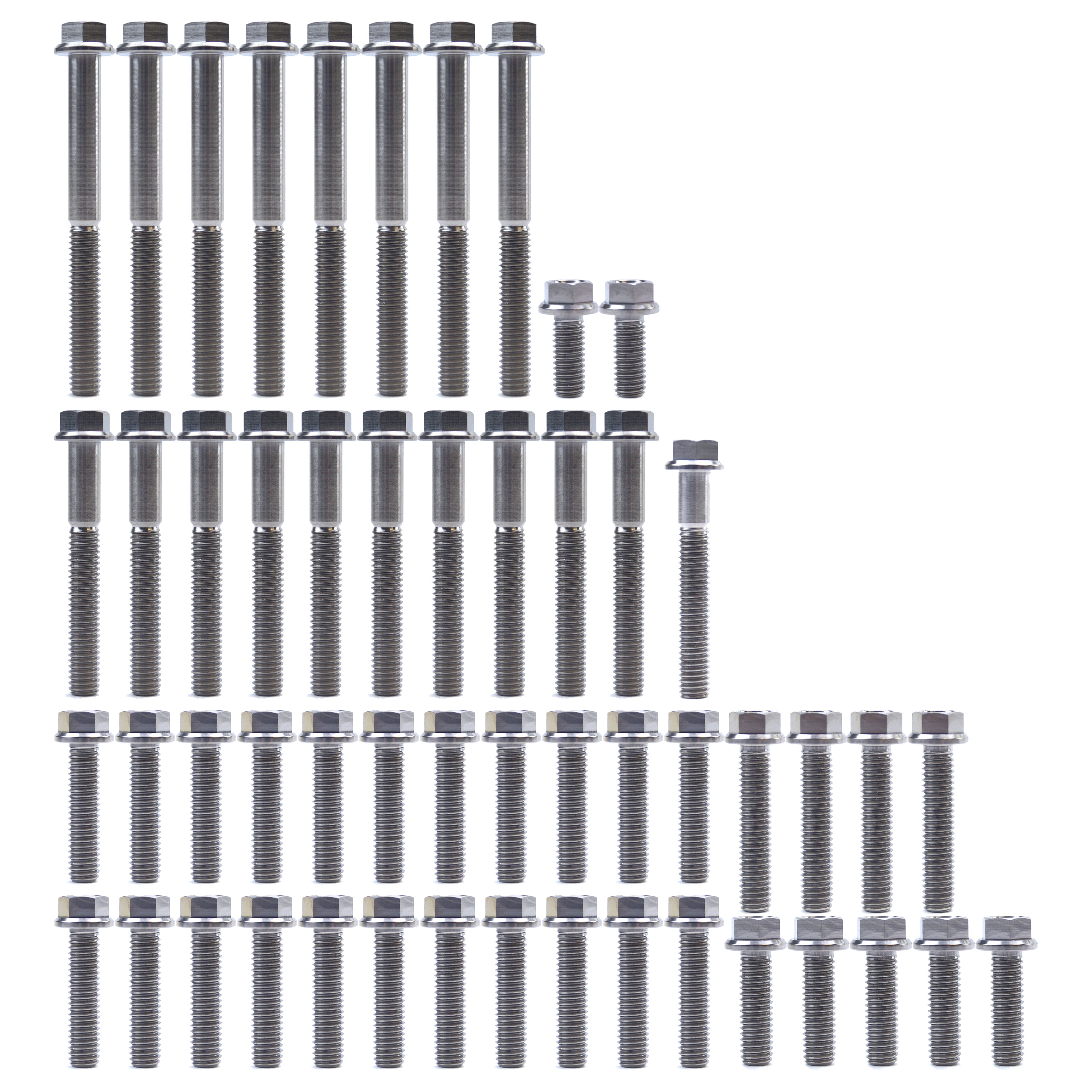 HUSQ TE 250i/300i TITANIUM ENGINE BOLT KIT, KIT SIZE 52 BOLTS !!! MADE TO ORDER !!!