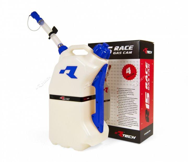 RTECH R15 FUEL CAN 15Ltr. WHITE/BE, RTECH R-GASCABL0017 JUG, JERRY CAN