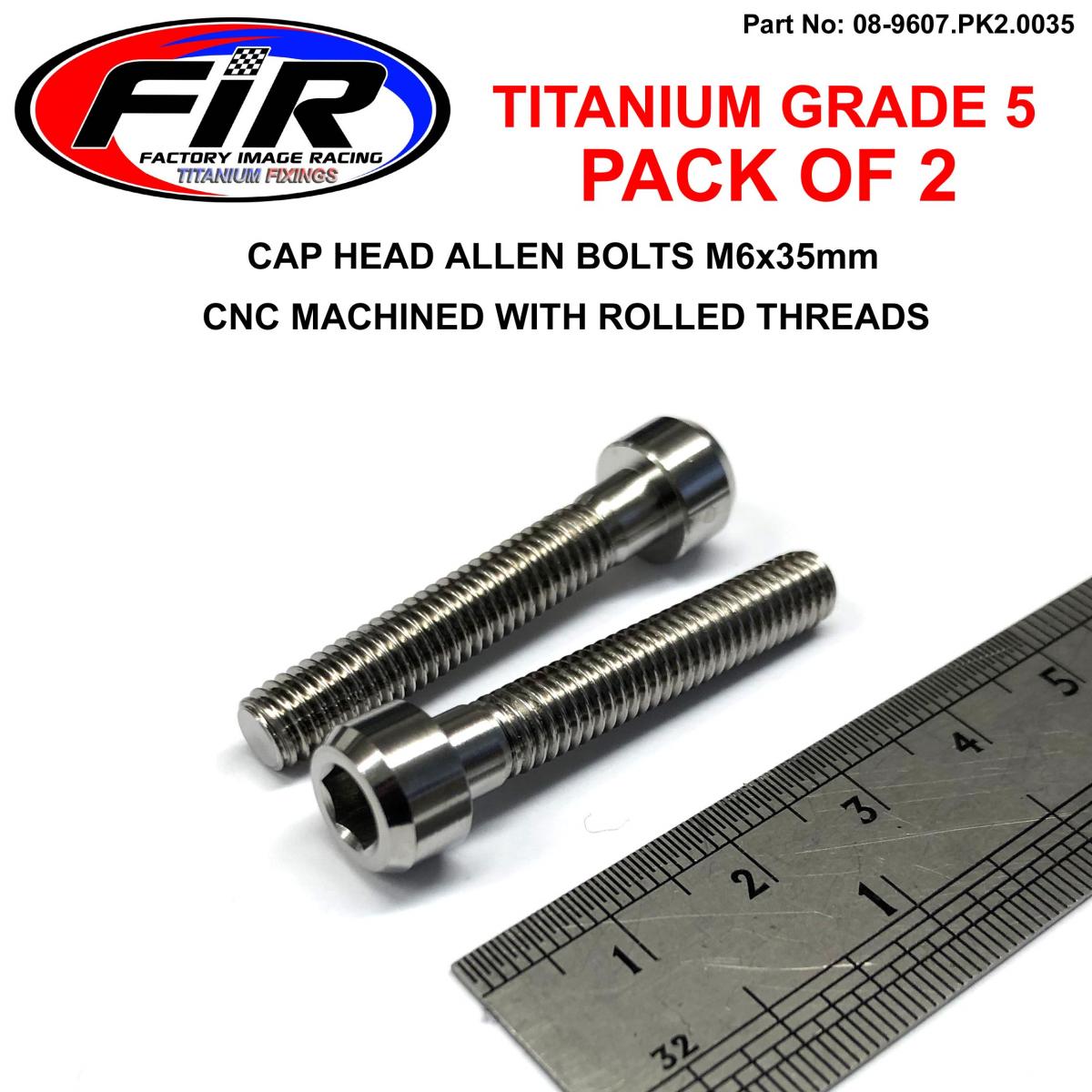 TITANIUM ALLEN BOLT M6x35, GRADE 5 TI - PACK OF 2