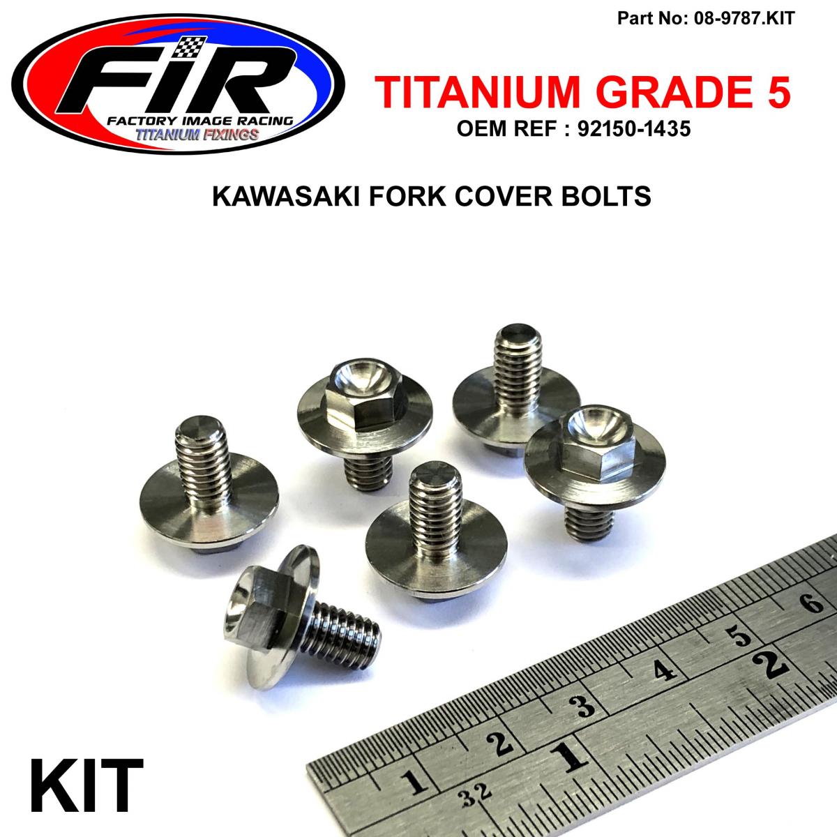 GR5 FORK COVER BOLTS K500, 92150-1435 PACK OF 6, 92002-1637 / 92002-1662 / 92150-1340