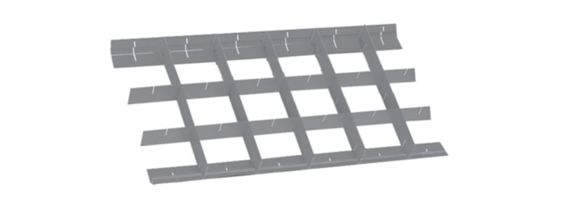 Crossed Partitions for RSC22, RSC23, RSC23C, C27S Drawers 588x277mm 70mm Height - Beta Tools 8889C1/7