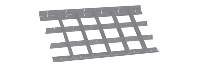 Crossed Partitions for C38, C45PRO M4/M5/M7/M8 Left Side Drawer 570x410mm 70mm Height - Beta Tools 8889CS/7