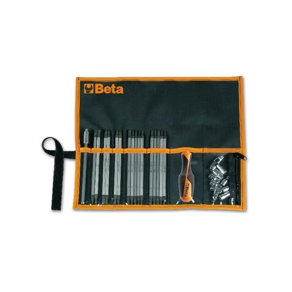 SET OF 16 REVERSIBLE SCREWDRIVERS, 9 1/4 DRIVE SOCKETS, BETA TOOLS