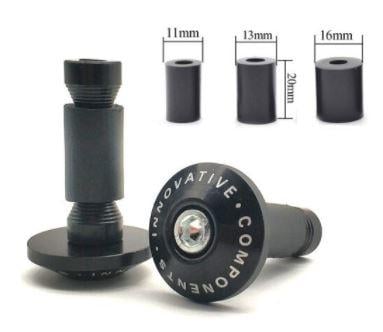 BAR ENDS 12-18mm BLACK Anti Vibration Silder Plug Yamaha Kawasaki honda