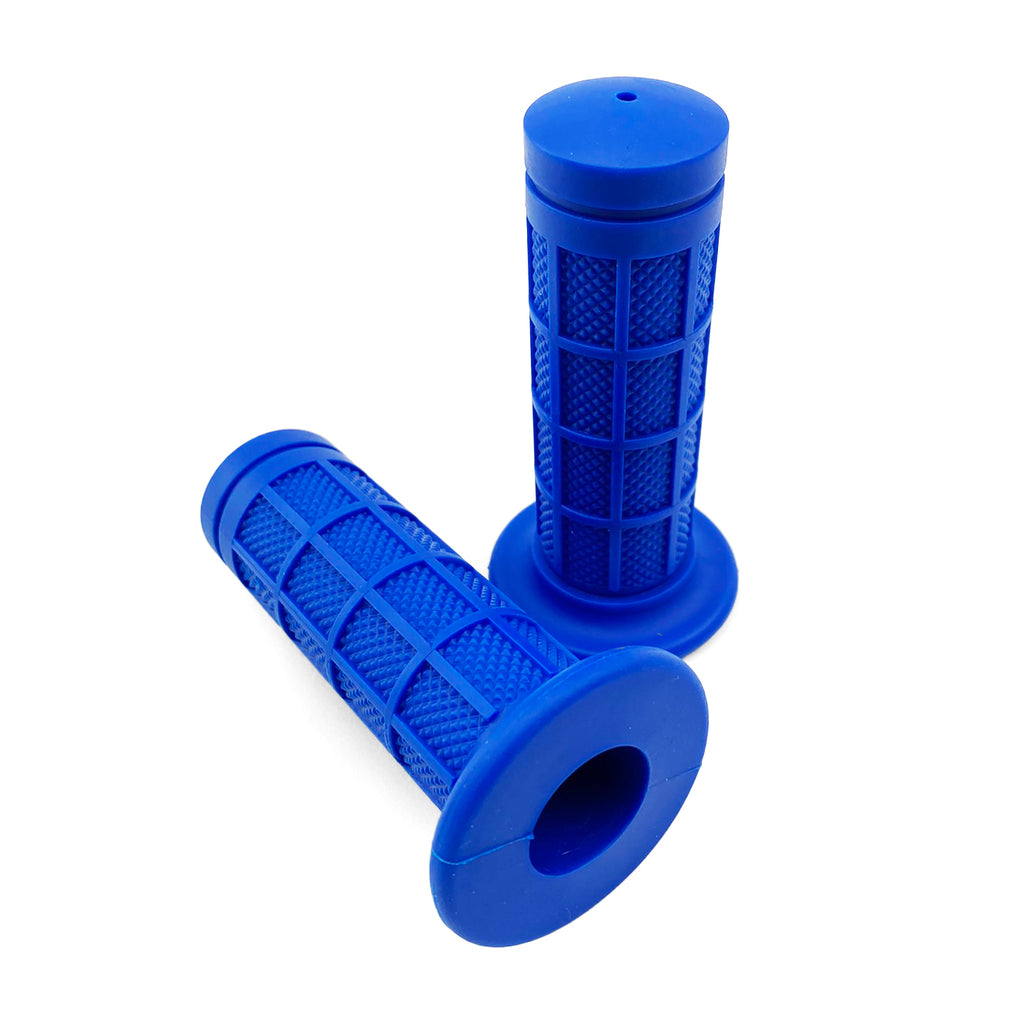 MINI GRIPS XR/CRF/PW50 19/22mm BLUE,  DIAMOND WITH FULL WAFFLE