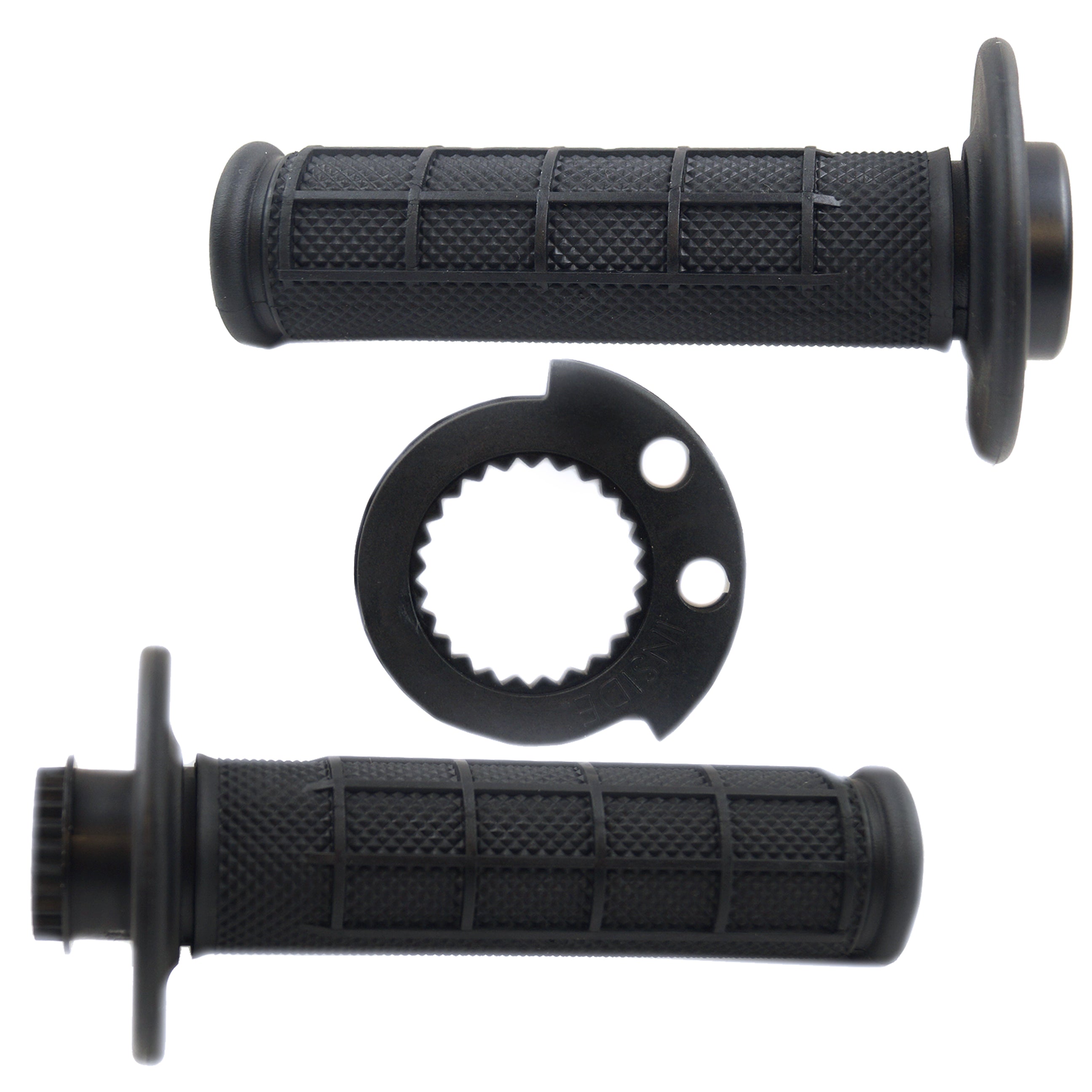 LOCK ON GRIP SET 16-18 KTM HUSQ 4-STROKE, HALF WAFFLE SOFT BLACK, ODI STYLE, FIR -