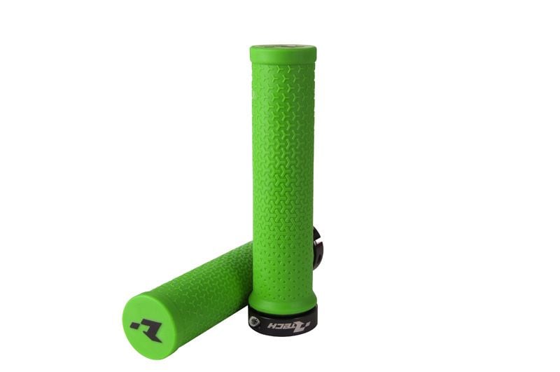 BIKE BICYCLE LOCK ON GRIPS - NEON GREEN - RTECH B-MPRBIKEVF20
