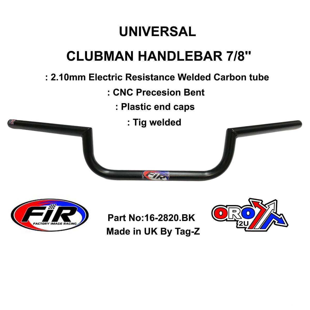 CLUBMAN 7/8'' HANDLEBAR MAT BK, CAFE RACER & CLUBMAN STYLE, / RE: 5697028439551
