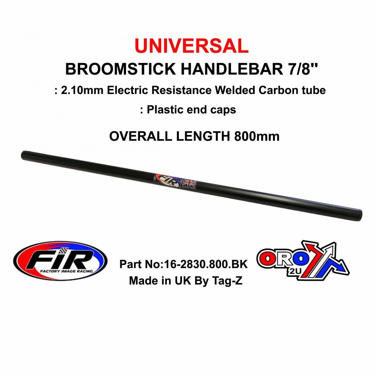 BROOMSTICK HANDLEBAR 7/8'' 800mm, FITTMENT UNIVERSAL / MATT BLACK / EACH