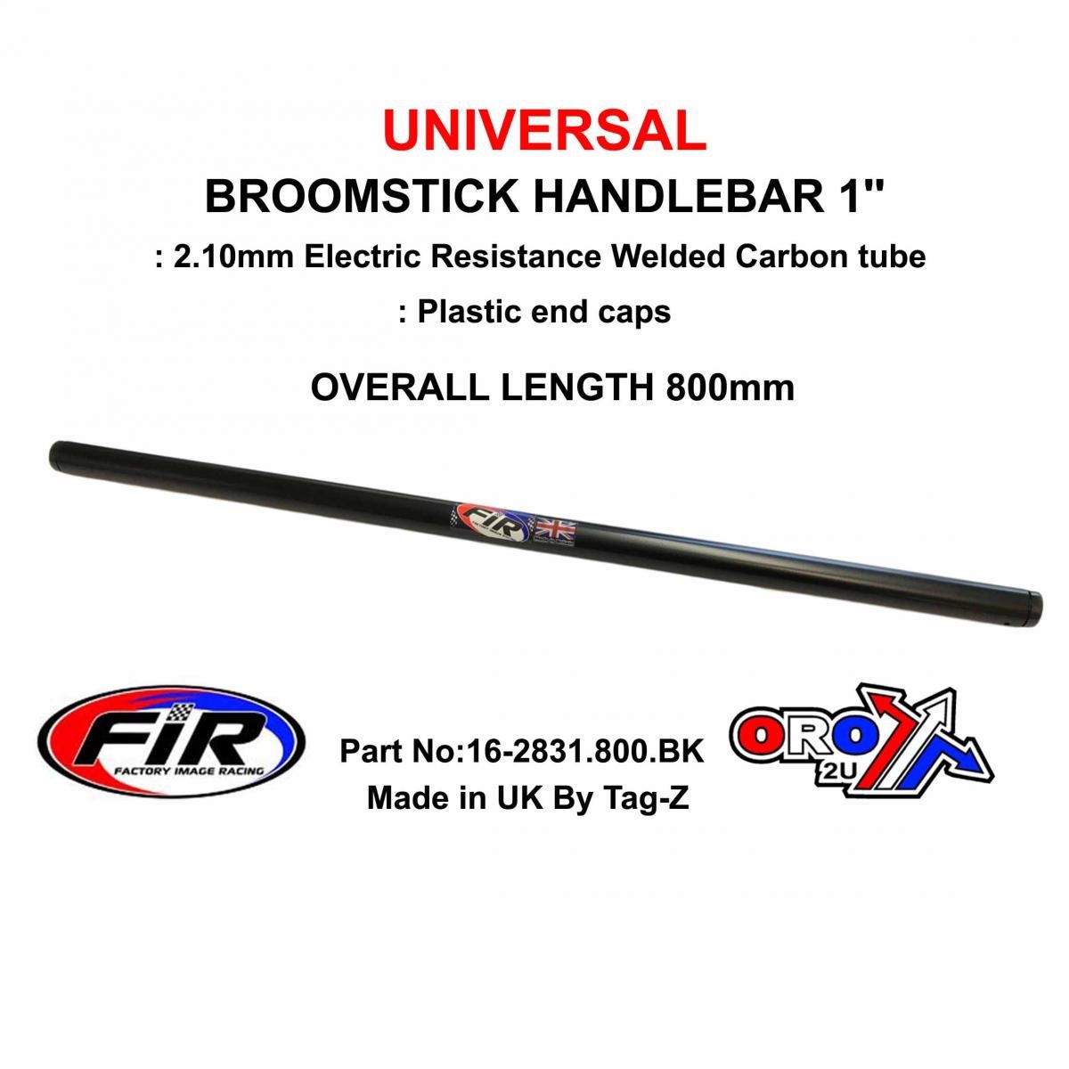 BROOMSTICK HANDLEBAR 1'' 800mm, FITTMENT UNIVERSAL / MATT BLACK / EACH