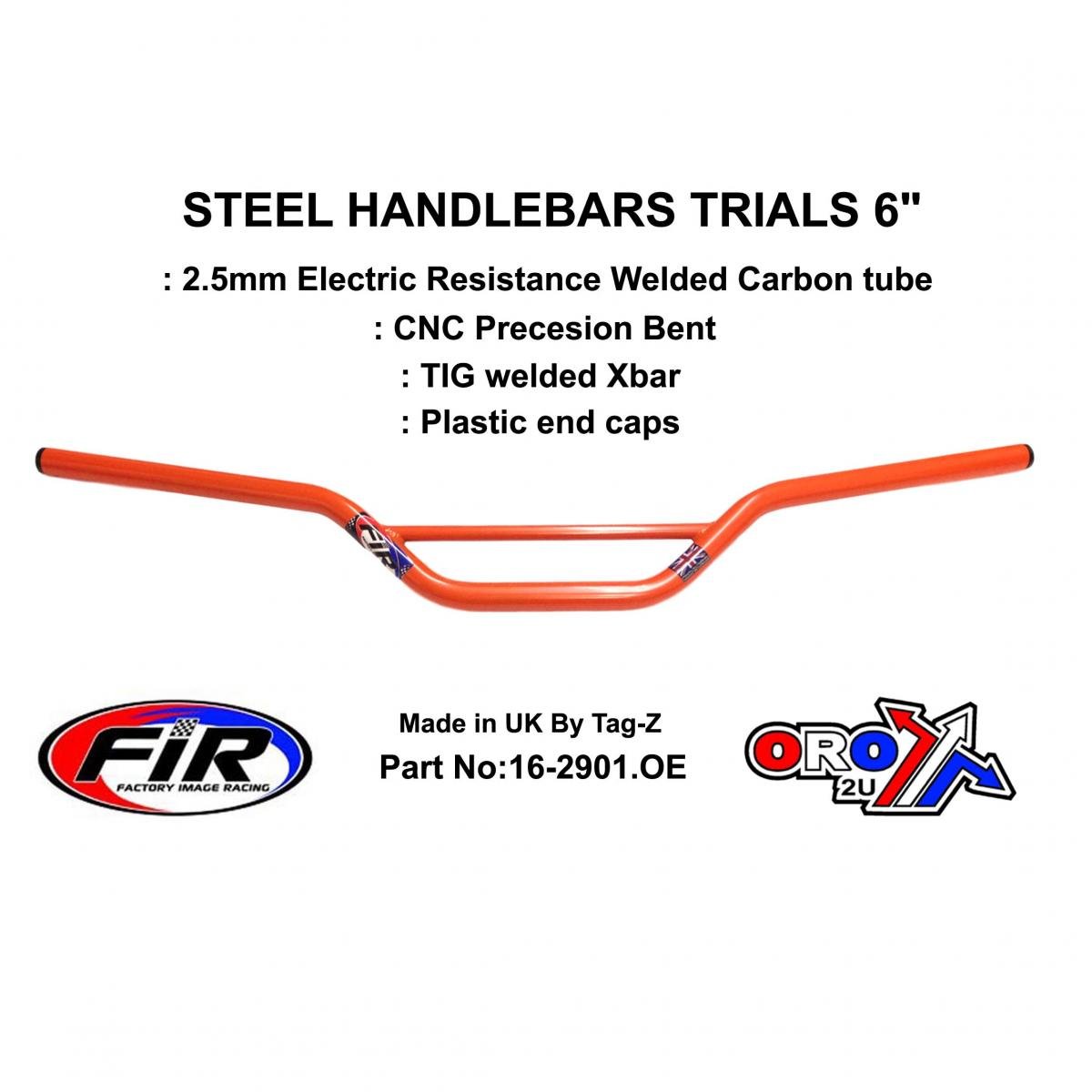 STEEL HANDLEBARS TRIALS 6, / ORANGE22mm 7/8, REF 48-768 / 768-02