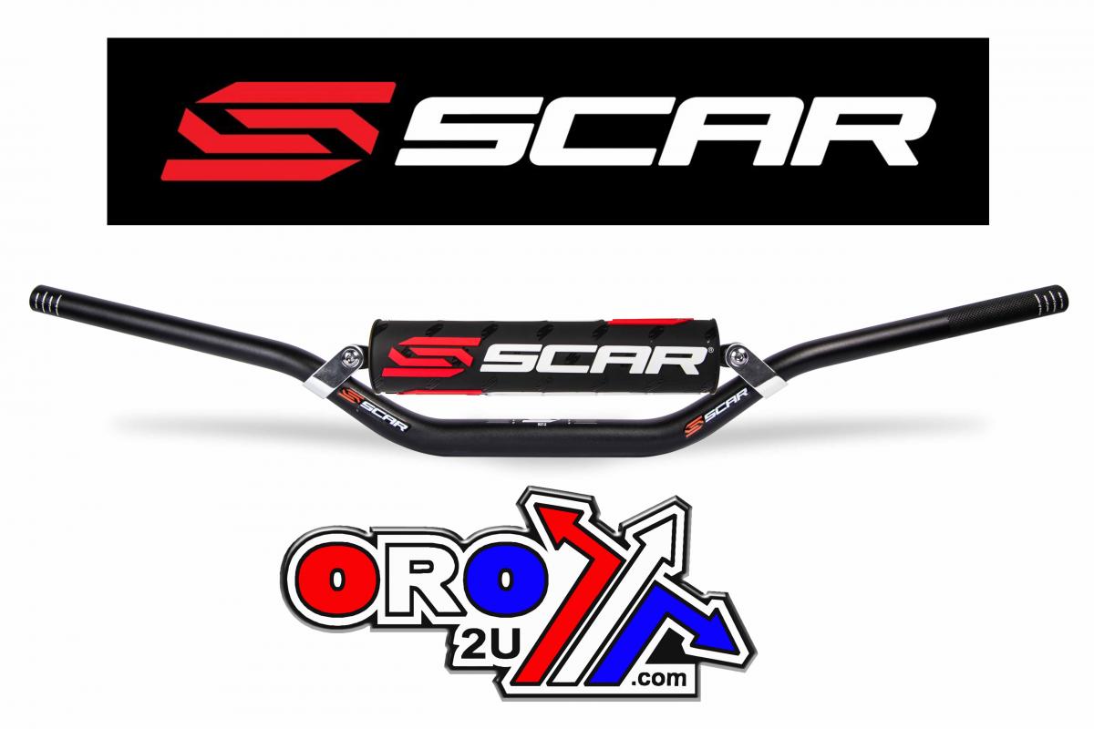 Handlebar Evolution X2 28.6 (1 1/8), with Cross Bar - Stewart/Villopoto Style - Black, SCAR RACING S9262 KAW KX