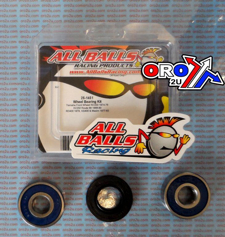 WHEEL BEARING KIT FRONT 89-99 HON VT125/YAM XV750-1100, ALLBALLS 25-1451 ROAD