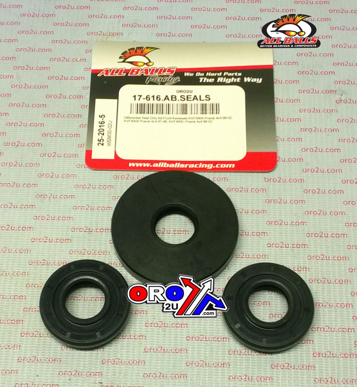 DIFFERENTIAL SEALS KIT FRONT KAW, ALLBALLS 25-2016-5, KVF300A Prairie 4x4 99-02, KVF400A Prairie 4x4 97-98, KVF400C Prairie 4x4 99-02