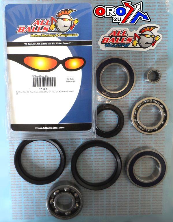 DIFFERENTIAL KIT REAR 500 FIS, ALLBALLS 25-2063 ARCTIC CAT