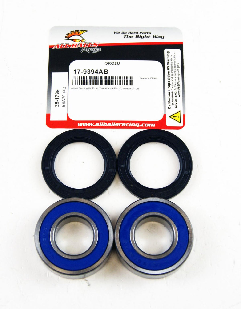 WHEEL BEARING KIT FRONT 19-20 YAMAHA NIKEN, ALLBALLS 25-1799 ROAD