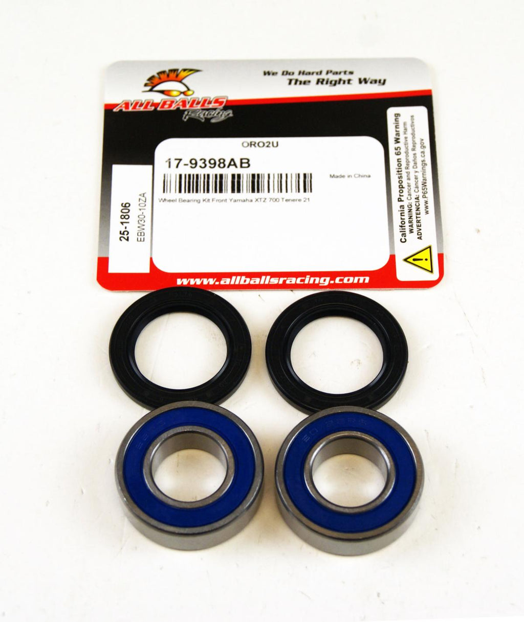 WHEEL BEARING KIT FRONT 2020 YAMAHA XTZ700 TENERE, ALLBALLS 25-1806 ROAD