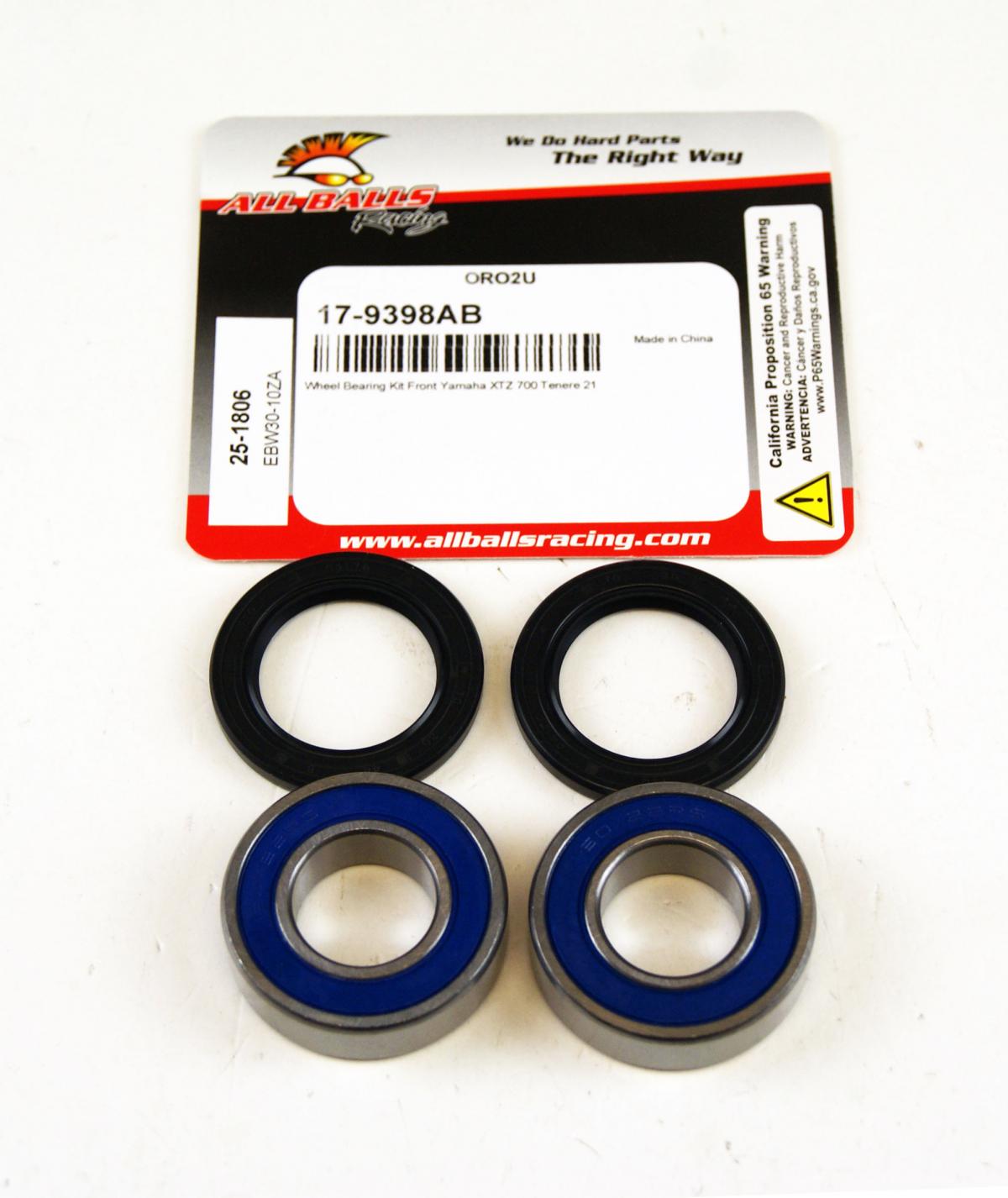 WHEEL BEARING KIT FRONT 2020 YAMAHA XTZ700 TENERE, ALLBALLS 25-1806 ROAD