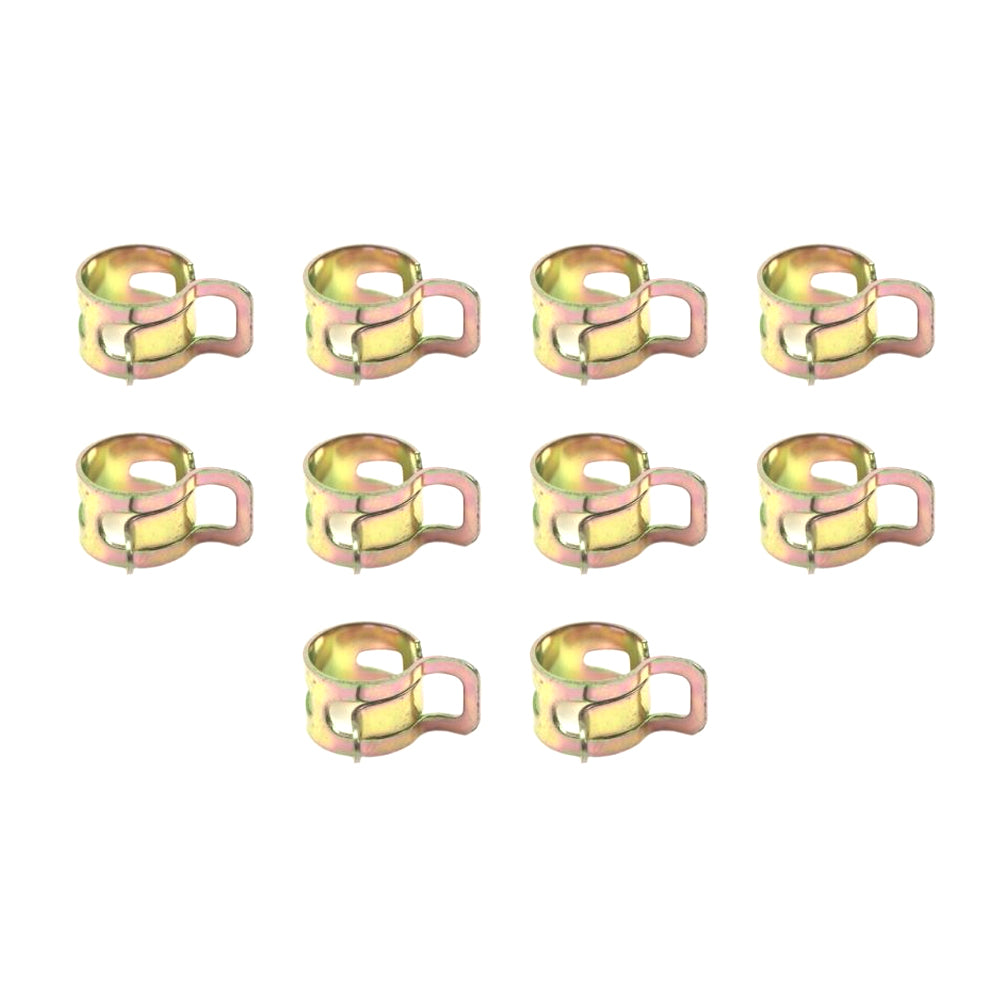 9-13mm STEEL SPRING HOSE CLIPS CLAMPS - PACK OF 10 - SM-07045