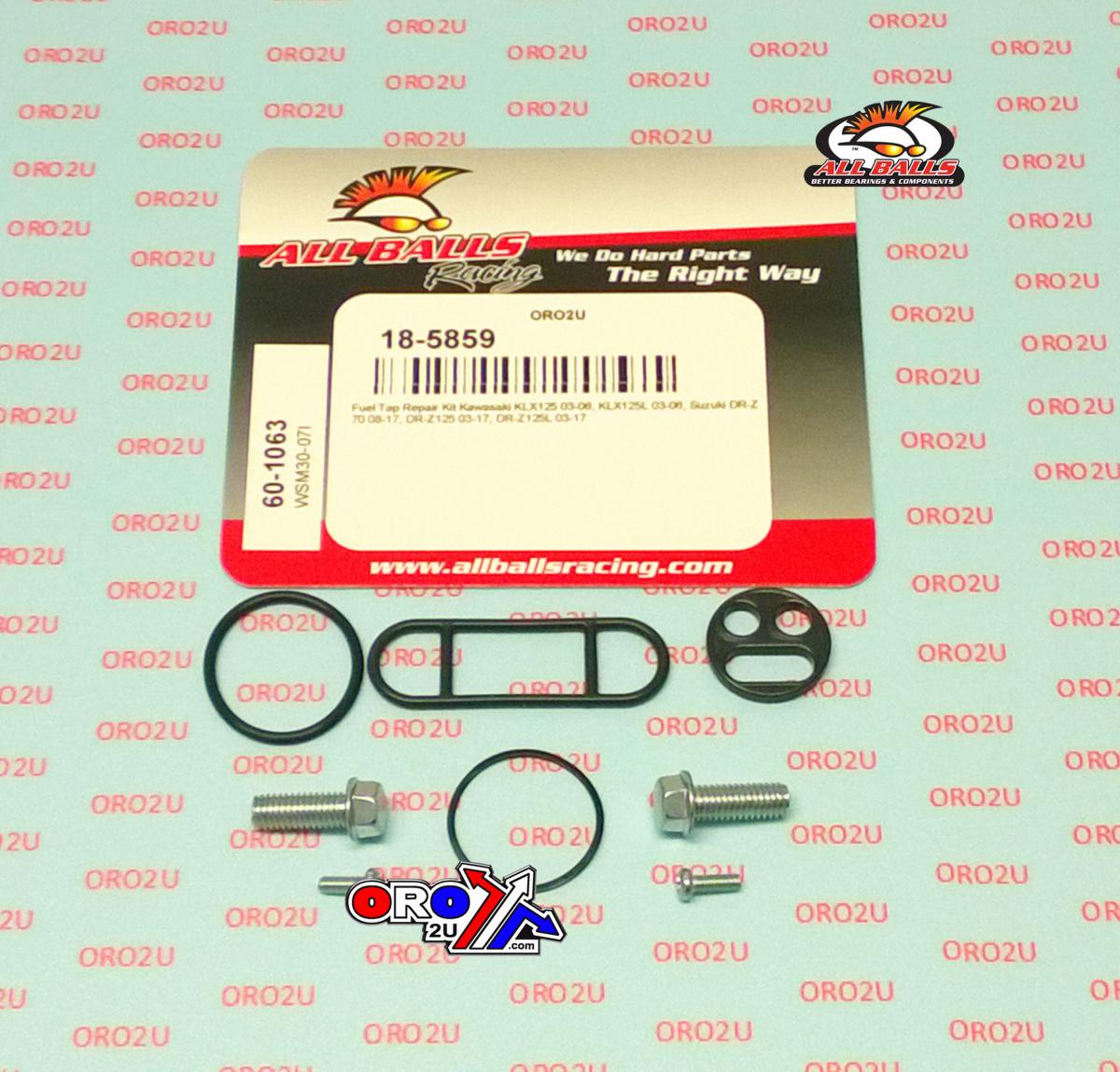 FUEL TAP REPAIR KIT ALLBALLS, ALLBALLS 60-1063 KAW KLX125/SUZ DR-Z 50/70/125 03-21