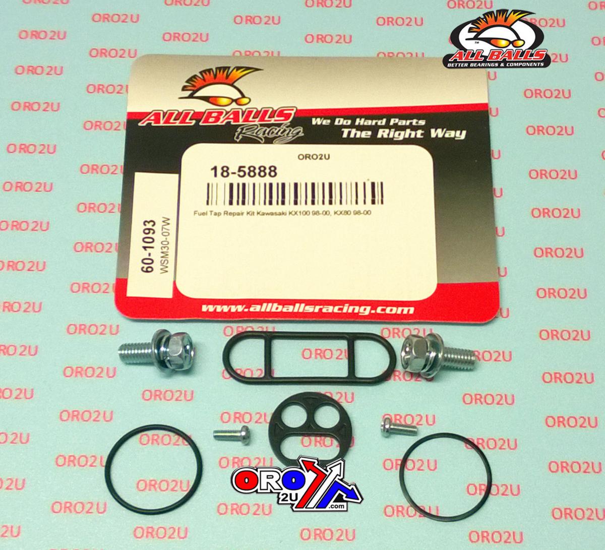 FUEL TAP REPAIR KIT ALLBALLS, ALLBALLS 60-1093 KAW KX80/100 98-00